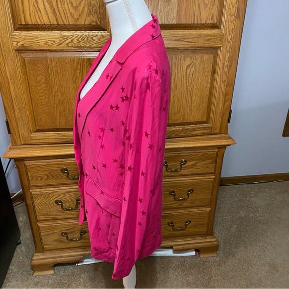 Equipment X Tibitha Simmons Pink Star Print Blazer Jacket Womens Size 6 - Picture 13 of 16
